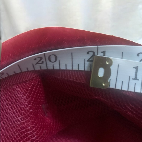 1960s Cherry Red Vintage Velvet Turban Hat with Jewel Accent - Picture 12 of 12